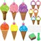 24‑Pack DIY Ice Cream Tissue Paper Craft Kit | Make Your Own Hanging Ornaments for Summer Party Favors, Home Decor & School Activities